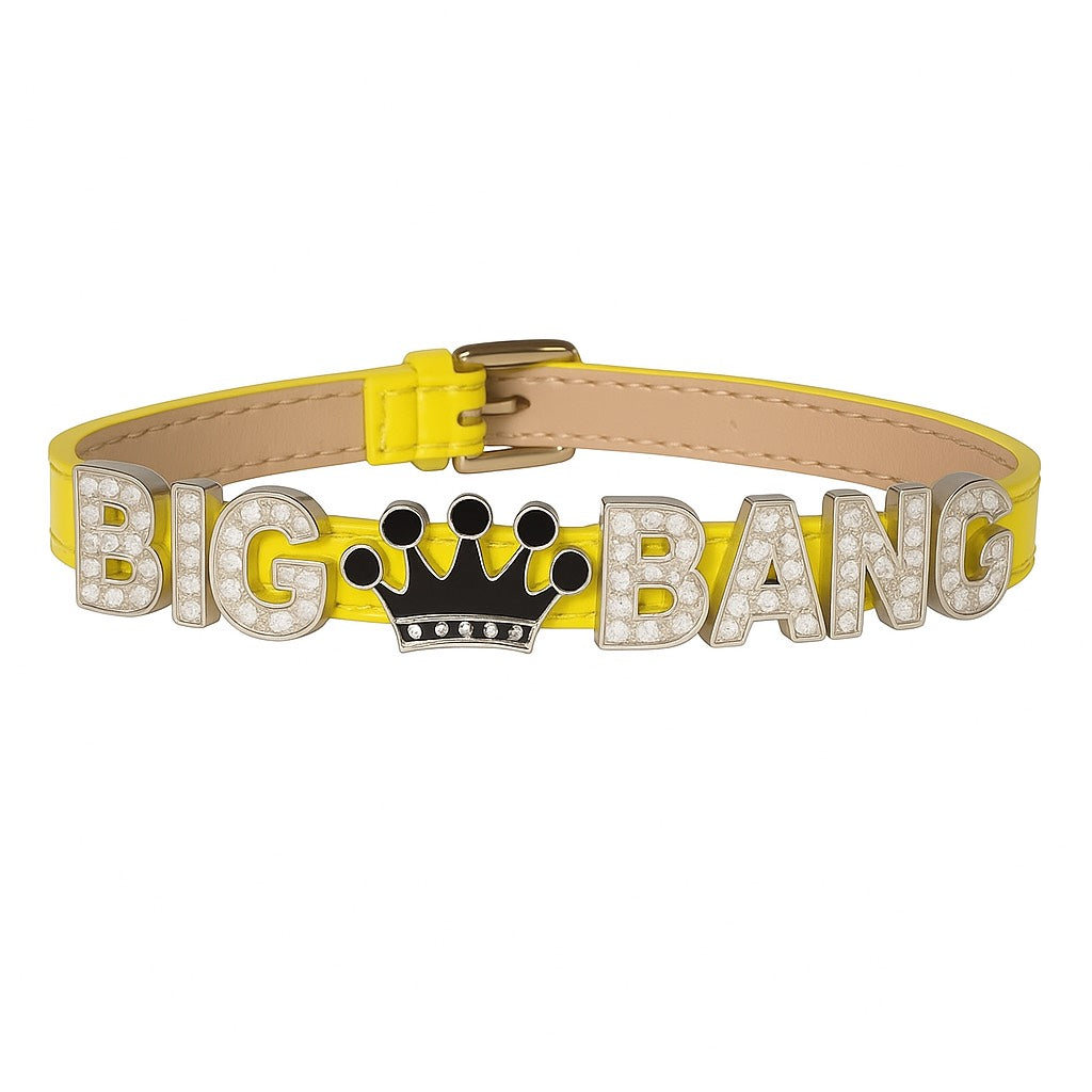 Kpop Big Bang VIP Black Crown Rhinestone Bracelet