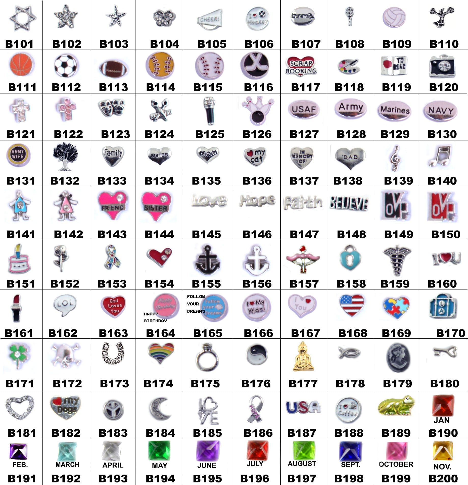 Floating Locket Necklace with Matching Chain and Choice of 6 Charms (Twist Pink Circle)