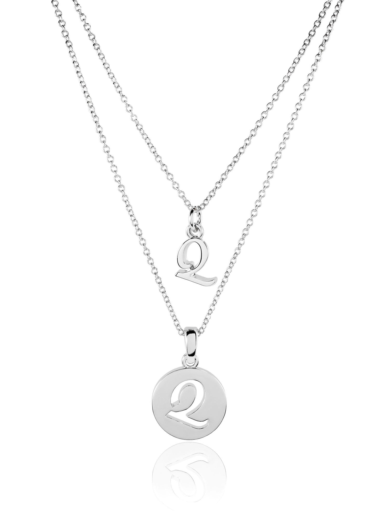 Dainty Double Initial Necklace with Adjustable Chain and Extender by BG247®