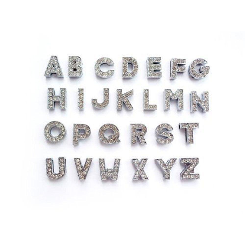 Glambert Glitter Bracelet with Silver Rhinestone Letters