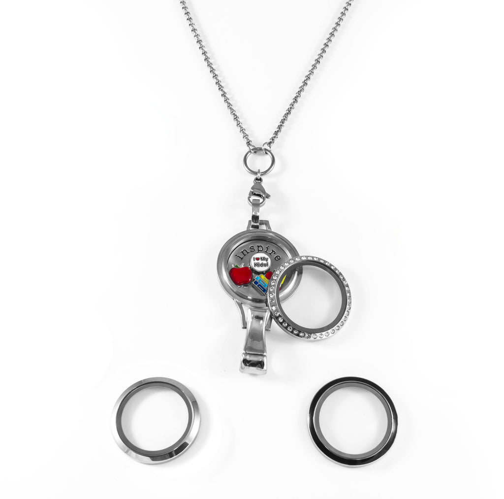 Interchangeable Floating Locket Lanyard Badge Holder With 6 Free Charms By BG247®