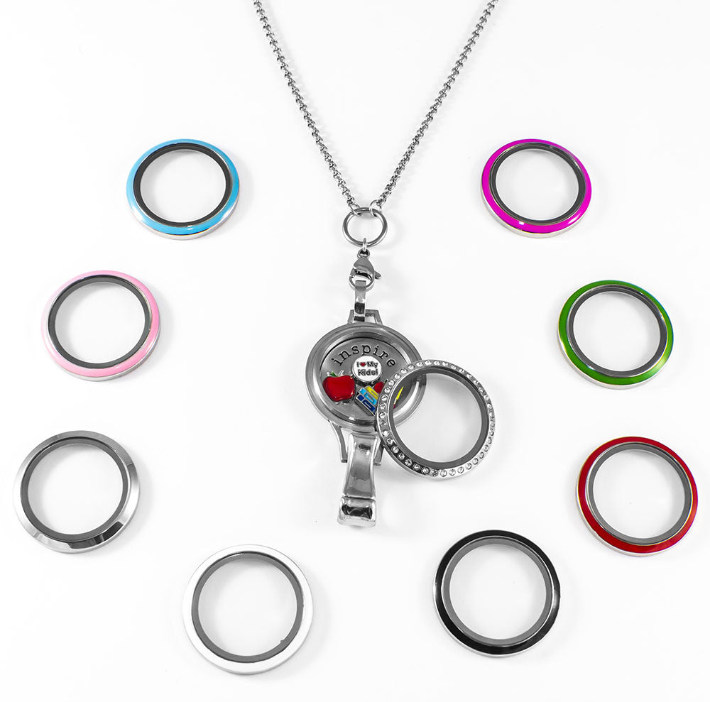 Interchangeable Floating Locket Lanyard Badge Holder With 6 Free Charms By BG247®