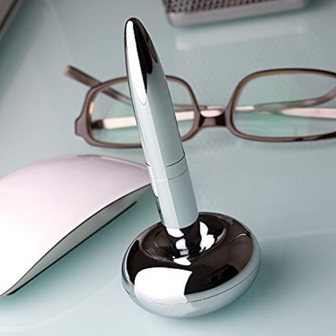 Floating Pen With Magnetic Base Chrome Ball Point Writing Pen With Magnet Holder Office Paper Weight (Floating Pen)
