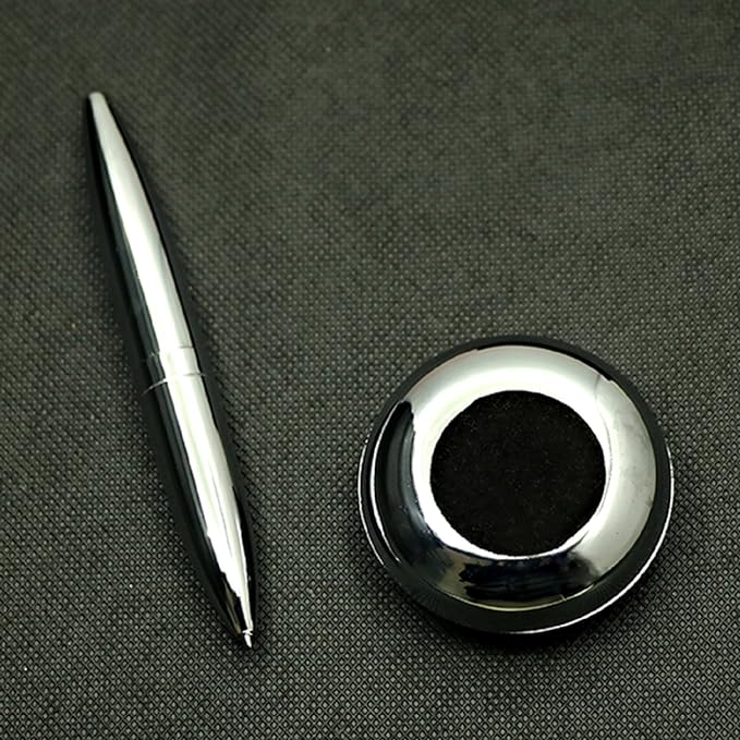 Floating Pen With Magnetic Base Chrome Ball Point Writing Pen With Magnet Holder Office Paper Weight (Floating Pen)