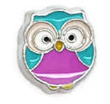 Blue and Pink Owl Charm