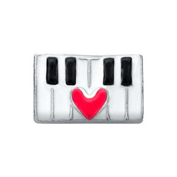 Piano Keys with Heart Charm