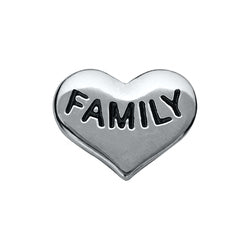 Silver Family Heart Charm
