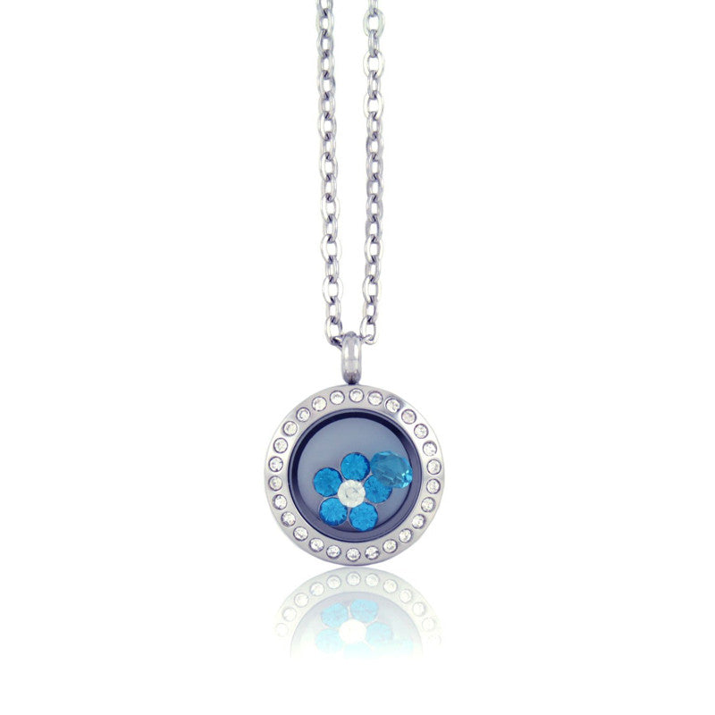 Floating Locket Necklace with Choice of 6 Charms and Matching Chain