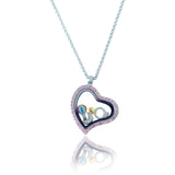 Floating Locket Necklace with Choice of 6 Charms and Matching Chain