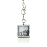 Floating Locket Necklace with Choice of 6 Charms and Matching Chain