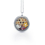 Floating Locket Necklace with Choice of 6 Charms and Matching Chain