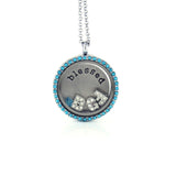 Floating Locket Necklace with Choice of 6 Charms and Matching Chain