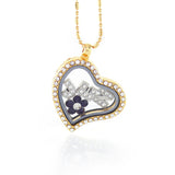 Floating Locket Necklace with Choice of 6 Charms and Matching Chain