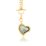 Floating Locket Necklace with Choice of 6 Charms and Matching Chain
