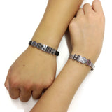His & Hers Couple Bracelet Set (Stainless Steel & Gunmetal)