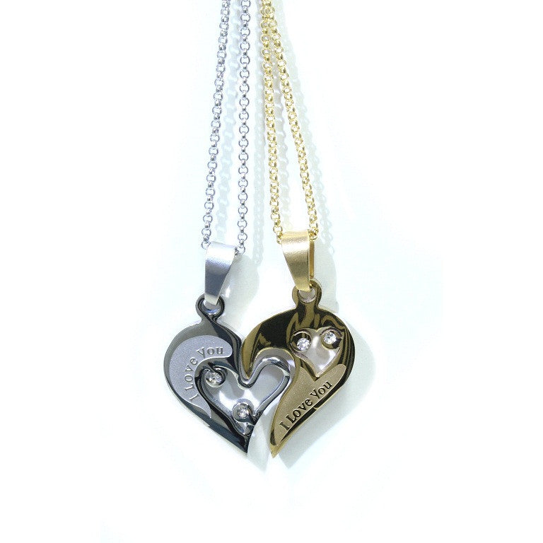 His And Her Necklaces Love Couples Accessories 2Pcs Chic Gold Silver Lock  and Key Love Heart Pendant Puzzle Necklace - Parrita Global at Rs 729.00,  Mumbai | ID: 26122251997