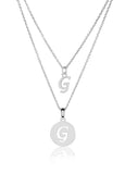 Dainty Double Initial Necklace with Adjustable Chain and Extender by BG247®