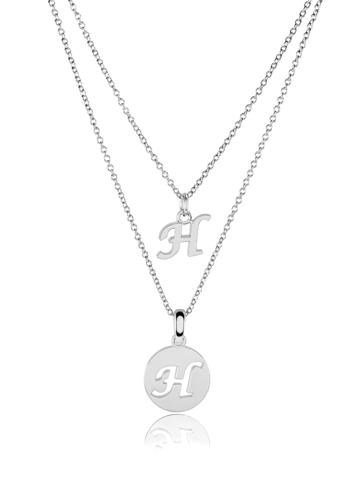 Dainty Double Initial Necklace with Adjustable Chain and Extender by BG247®