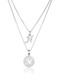 Dainty Double Initial Necklace with Adjustable Chain and Extender by BG247®