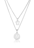 Dainty Double Initial Necklace with Adjustable Chain and Extender by BG247®