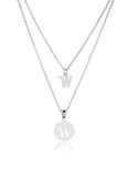 Dainty Double Initial Necklace with Adjustable Chain and Extender by BG247®