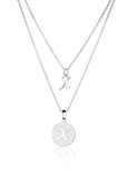 Dainty Double Initial Necklace with Adjustable Chain and Extender by BG247®