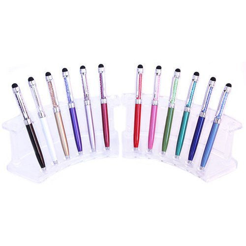 Mini Crystal Stylus Pen Bling Crystal Ballpoint Pen and Stylus for All Smart Devices