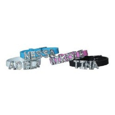 Personalized Silicon Bracelet with 8 Silver Rhinestone Letters