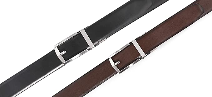 Genuine Leather One Size Fits All Reversible Belt For Casual or Formal (No Holes)