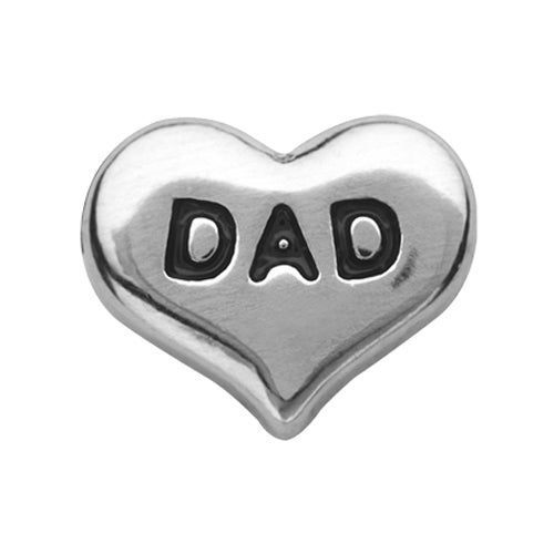 Silver Dad Heart Charm