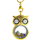 Floating Owl Locket with 6 Charms of your choice