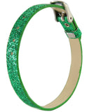 St Patrick's Day (Lucky) Green Glitter Bracelet with Gold Sliding Letter Charms