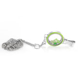 Floating Locket Lanyard with Badge Holder with Matching Chain, 6 Charms &1 Plate