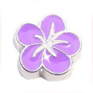 Purple Hibiscus Flower Charm