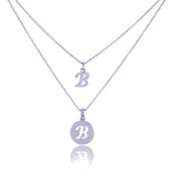 Dainty Double Initial Necklace with Adjustable Chain and Extender by BG247®