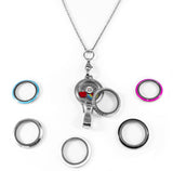 Interchangeable Floating Locket Lanyard Badge Holder With 6 Free Charms By BG247®
