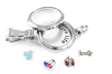 Interchangeable Floating Locket Lanyard Badge Holder With 6 Free Charms By BG247®