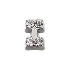 Crystal Silver I Initial Charm