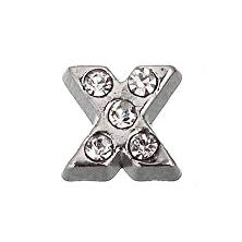 Crystal Silver X Initial Charm