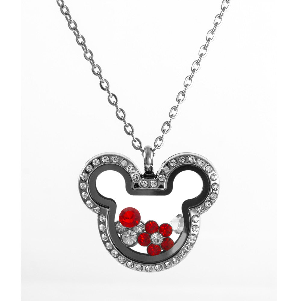 Floating Mickey Inspired Locket with Choice of 6 Charms