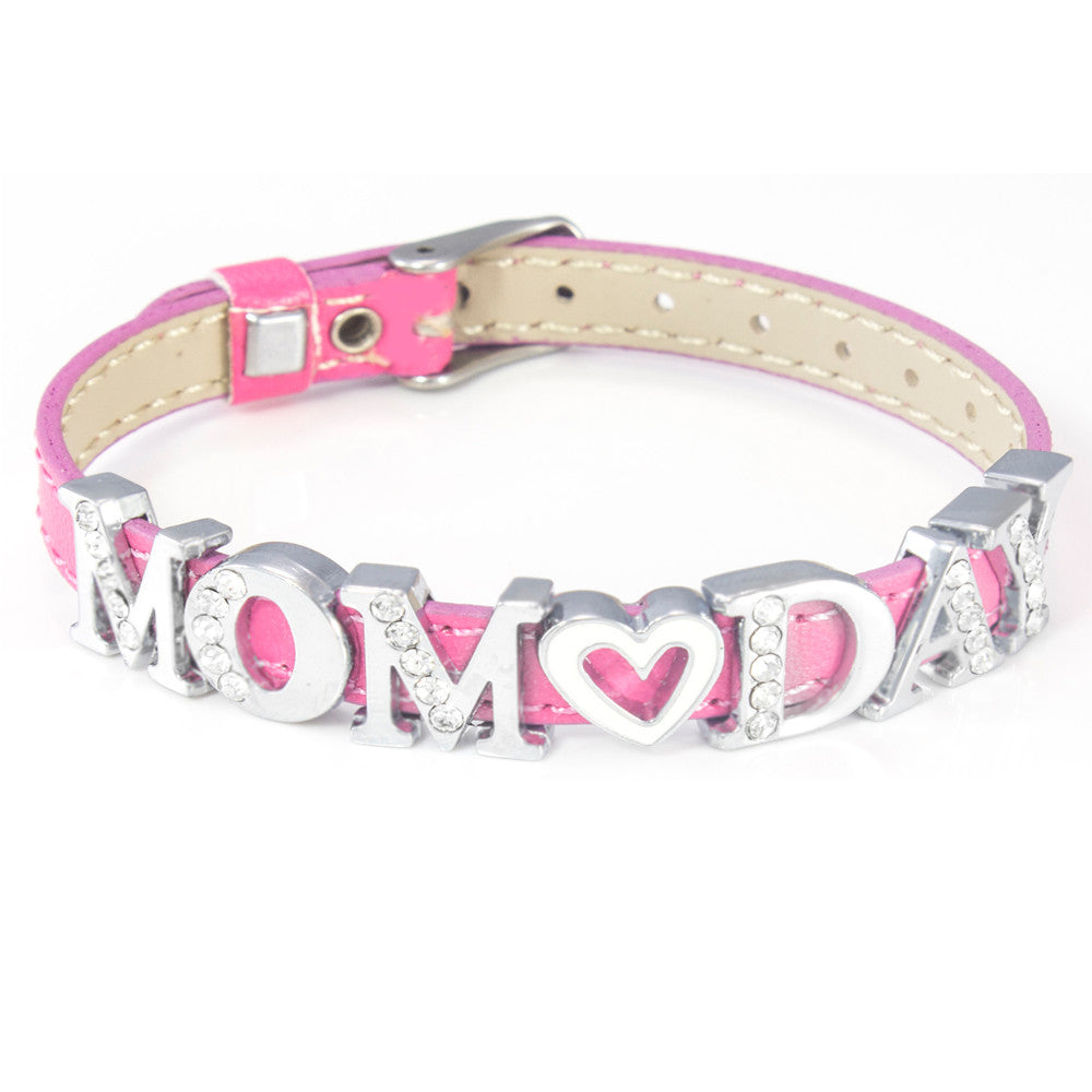 Mother's Day "Mom Day" Sliding Charms Bracelet