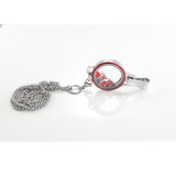 Floating Locket Lanyard with Badge Holder with Matching Chain, 6 Charms &1 Plate