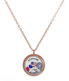 Stainless Steel Floating Charm Locket 4th of July Celebration Necklace by BG247®