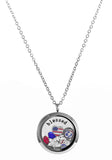 Stainless Steel Floating Charm Locket 4th of July Celebration Necklace by BG247®