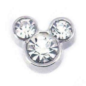 White Crystal Mickey Inspired Charm