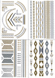 Temporary Metallic Tattoos Pack (Set of 4 Sheets) by BG247